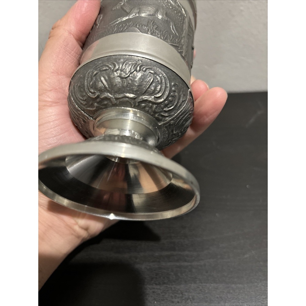 Vintage Mullingar Ireland Pewter Goblet with Deers - Picture 8 of 16